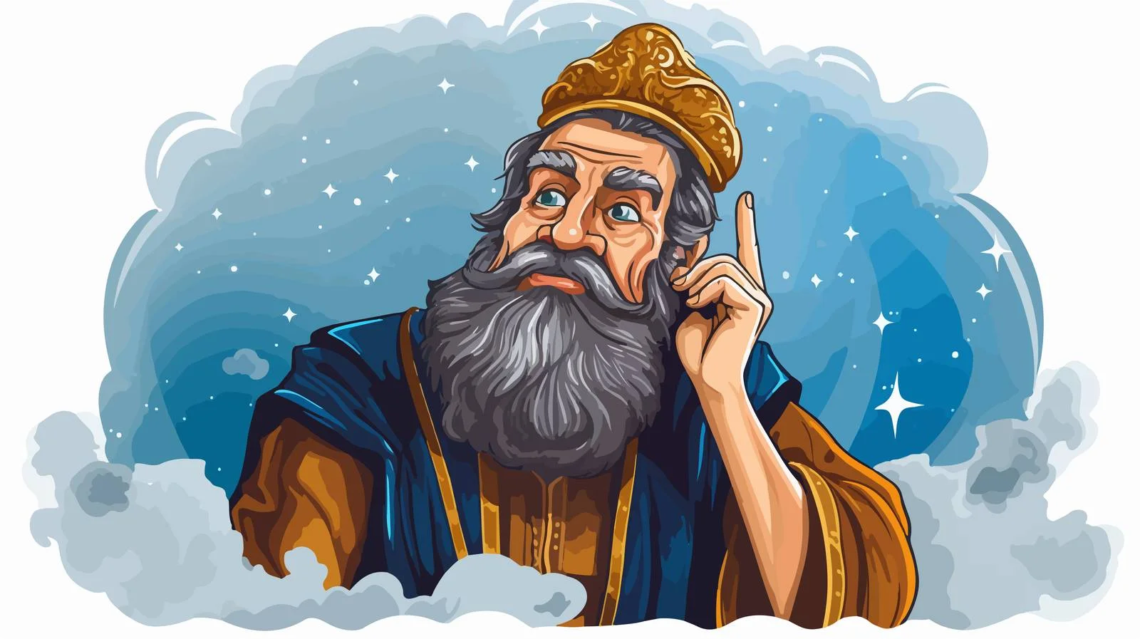 Wise Man with Thought Bubble Illustration — free download from Dotvec
