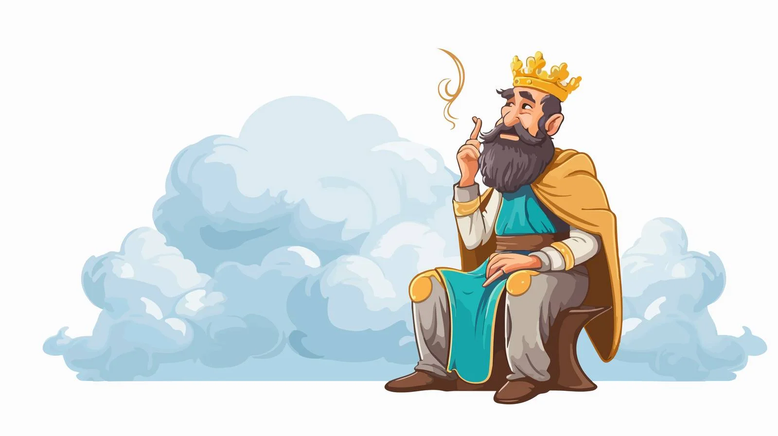 Wise Man with Thought Bubble Illustration — free download from Dotvec