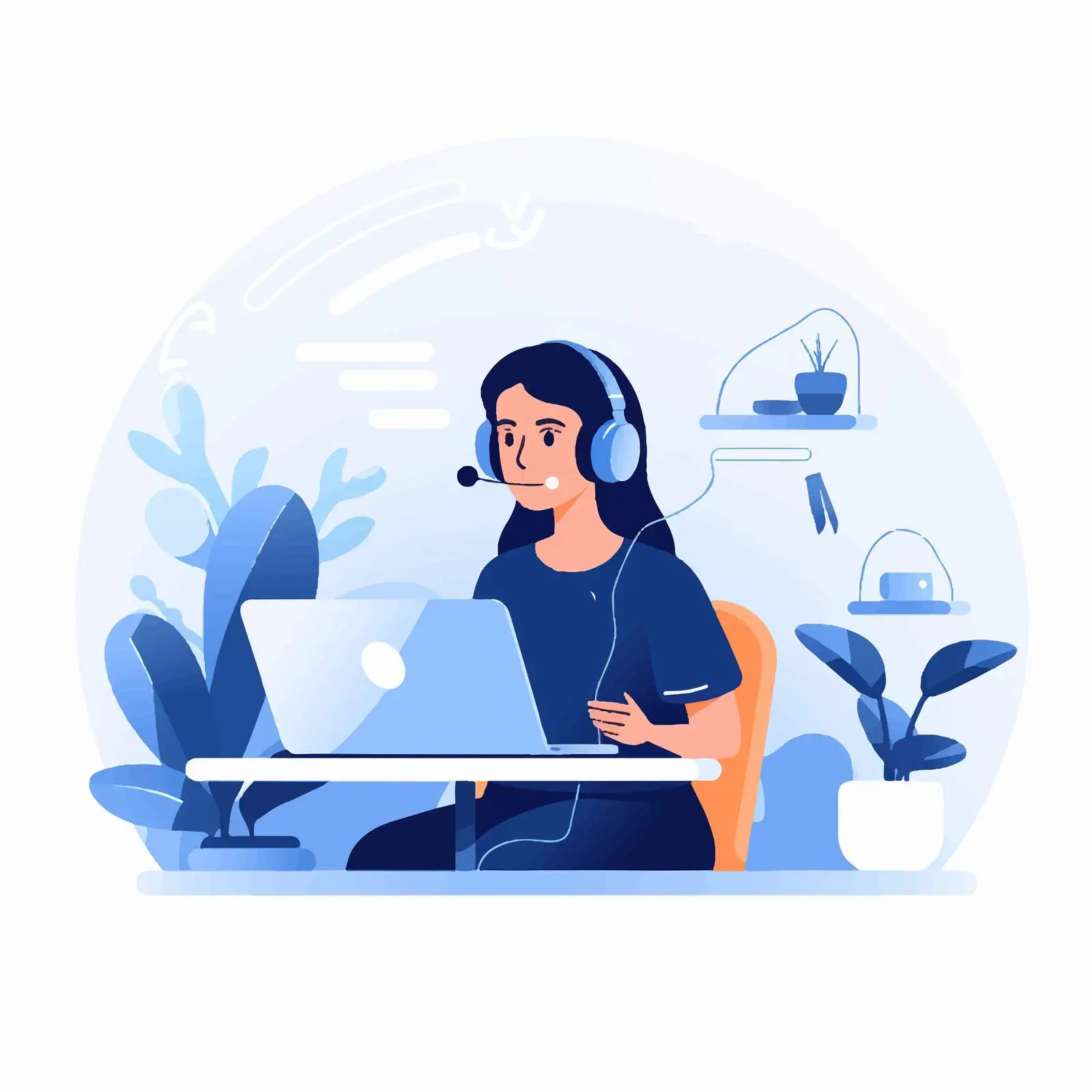 Remote Assistant Consulting Customer Support Vector – free online services image from Dotvec