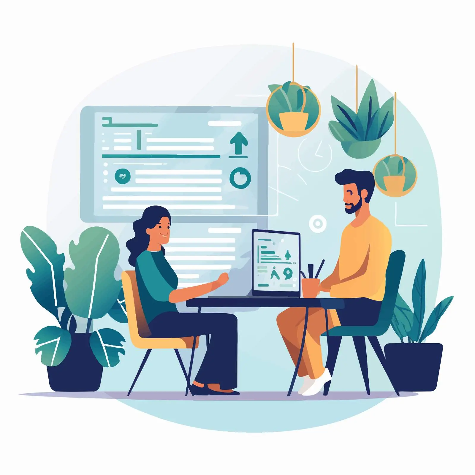 Colleagues Engaging in Online Communication at Work – free digital workplace image from Dotvec