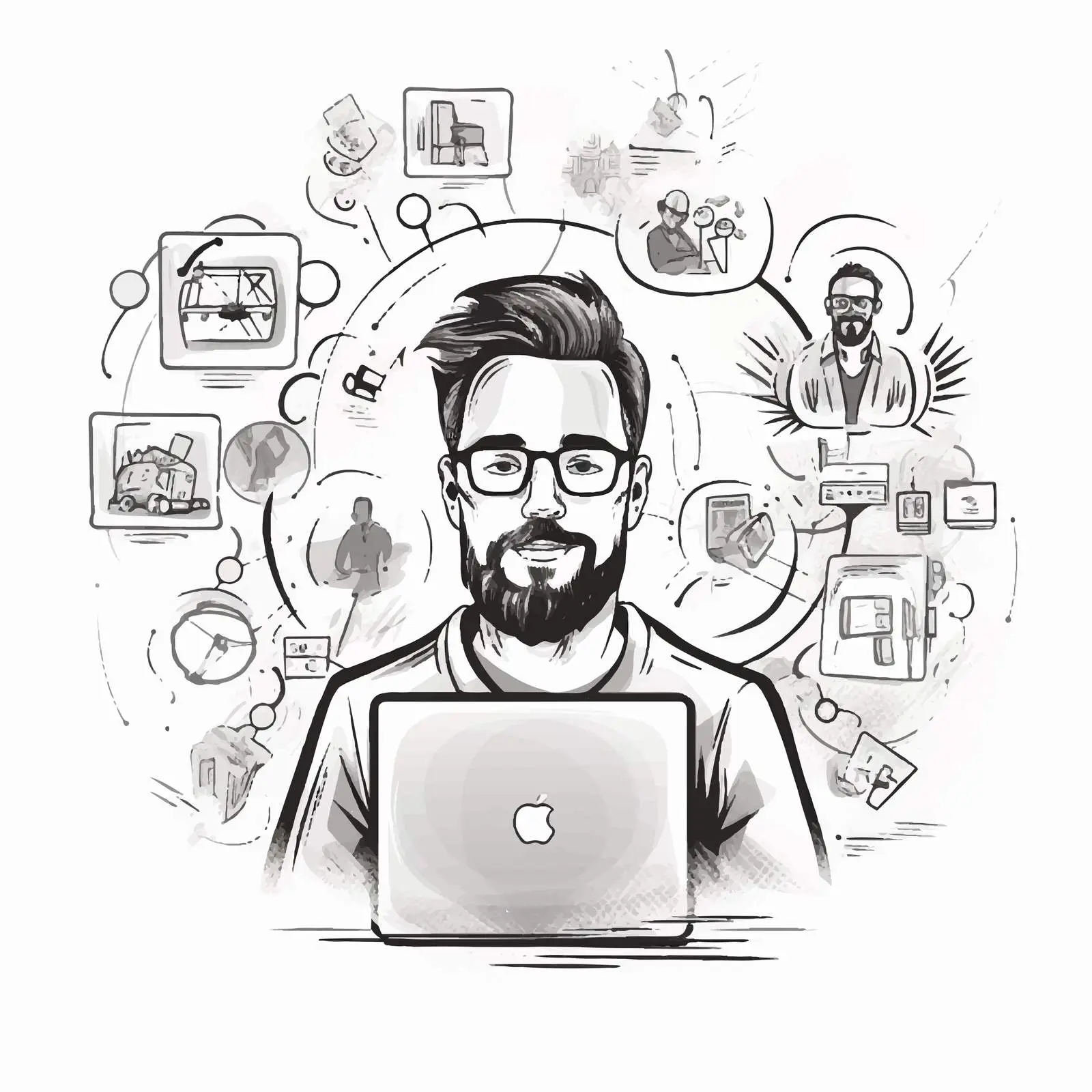 Outline Avatar Icon for Online Communication — free download from Dotvec