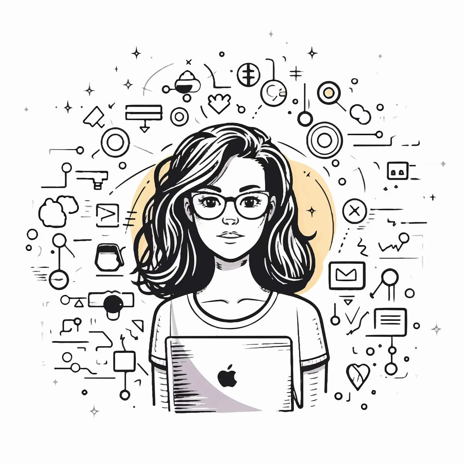 Online Communication Avatar Icon Outline Portrait — free download from Dotvec