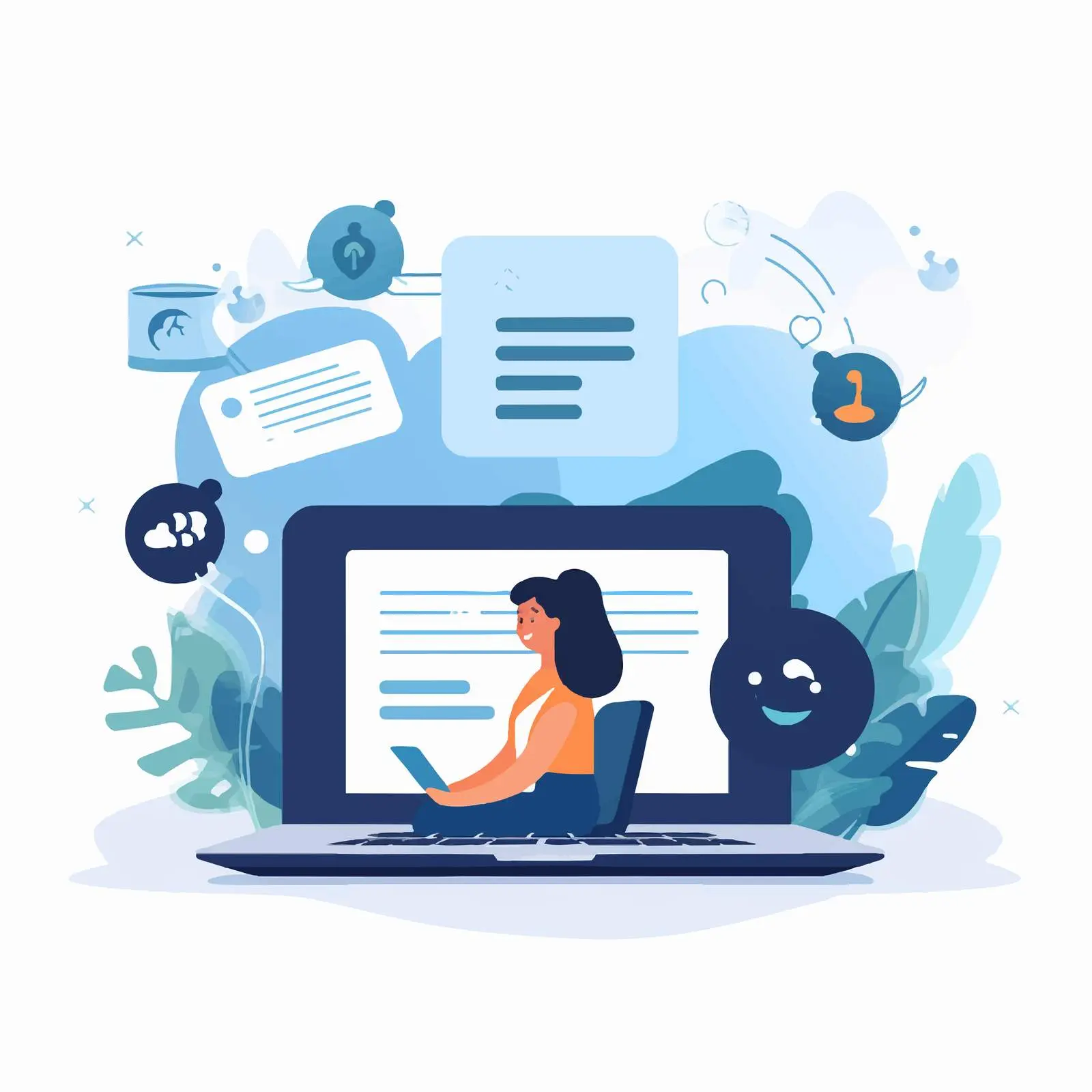 Laptop New Inbox Message Online Communication Concept — free download from Dotvec