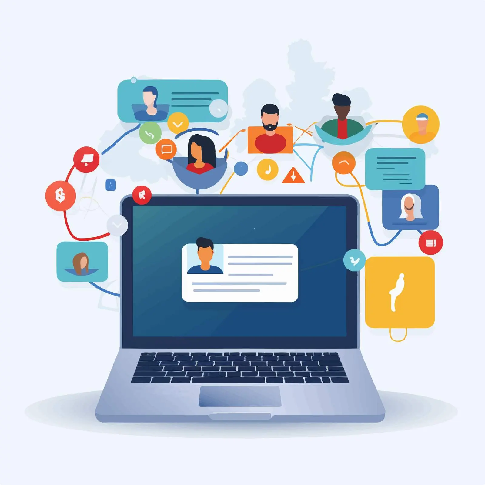 Laptop Communication Concept with Inbox Message — free download from Dotvec