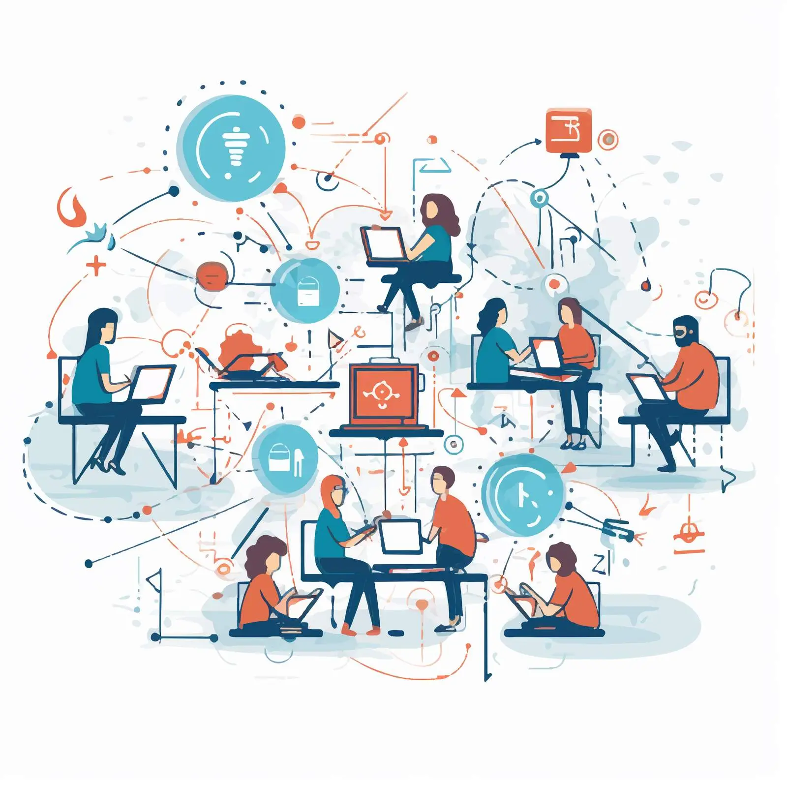 Online Data Transfer Vector for Internet Communication — free download from Dotvec