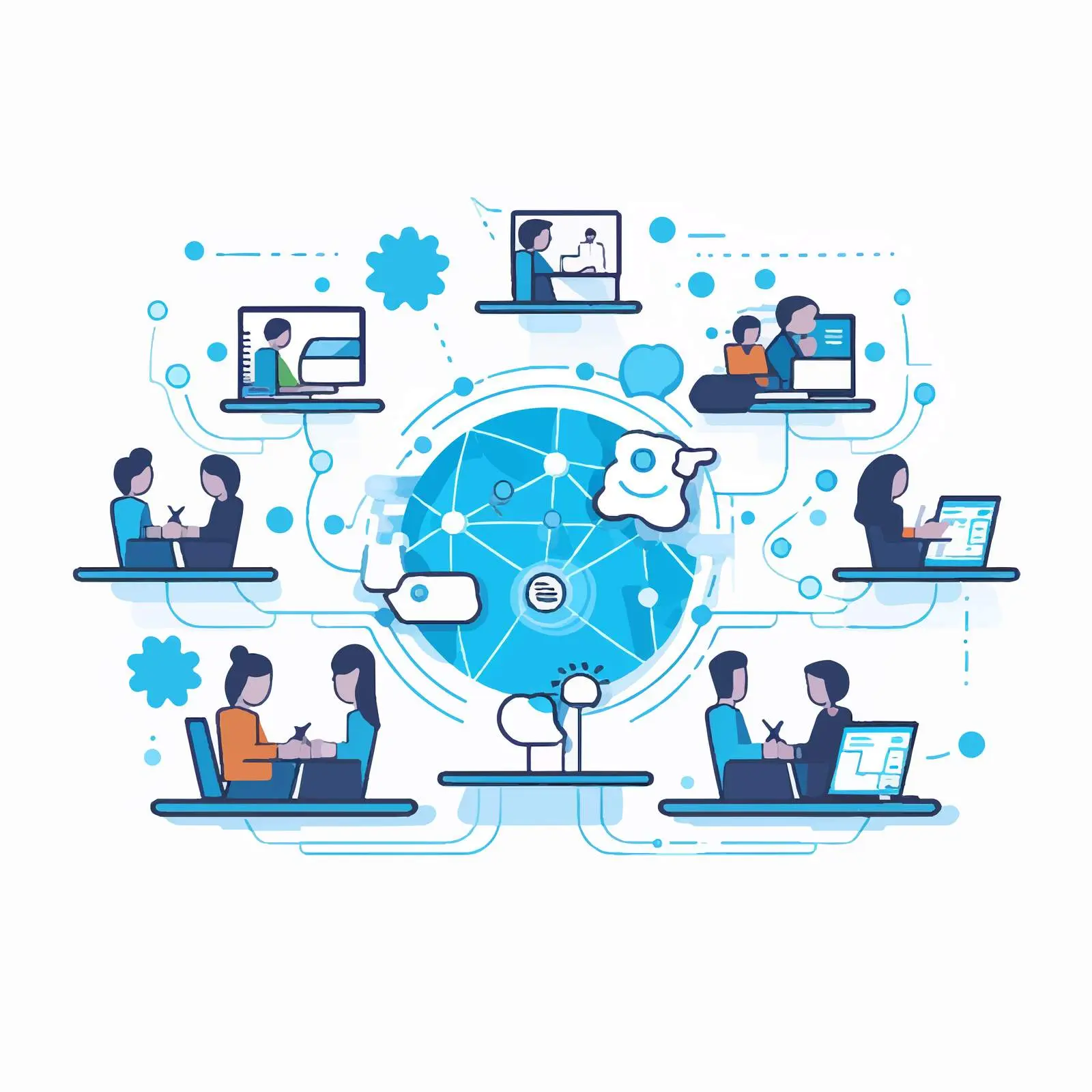 Online Data Transfer and Internet Communication Vector — free download from Dotvec