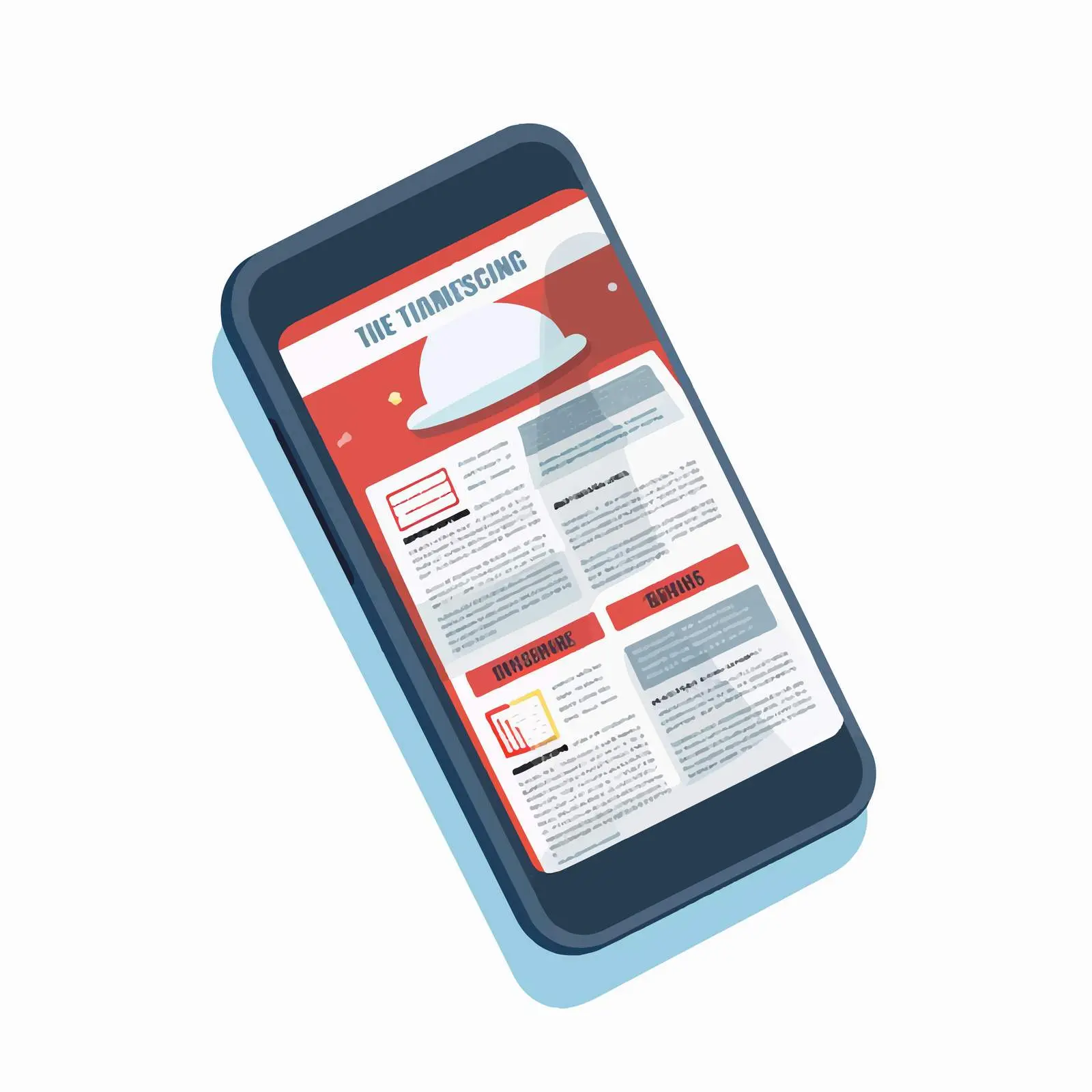 Mobile Phone Screen Displaying Online News — free download from Dotvec