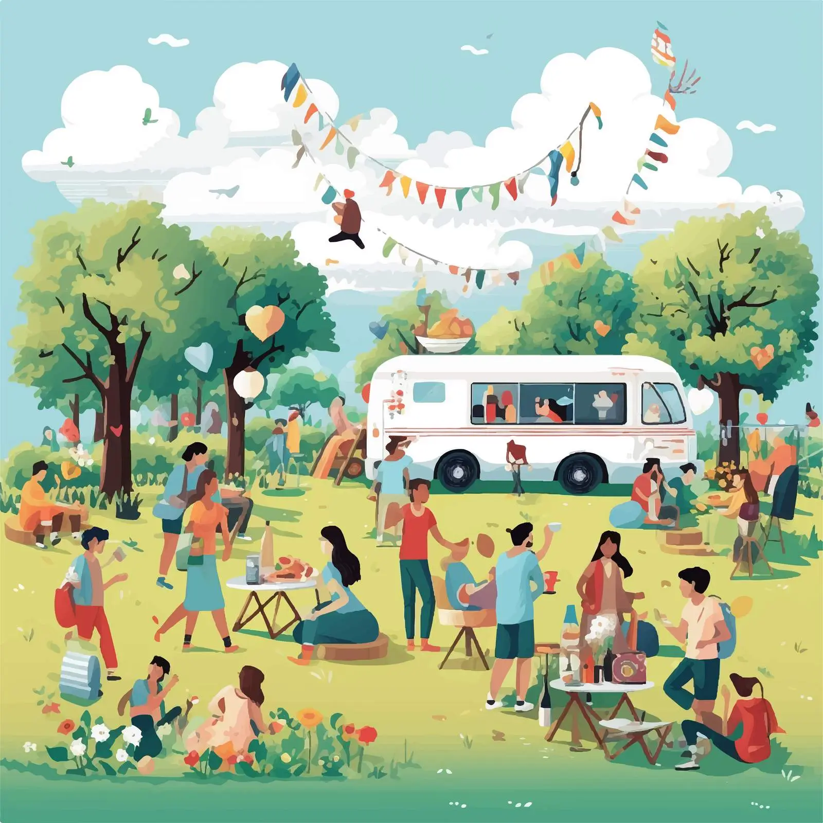 Summer Street Food Festival in Open Park — free download from Dotvec