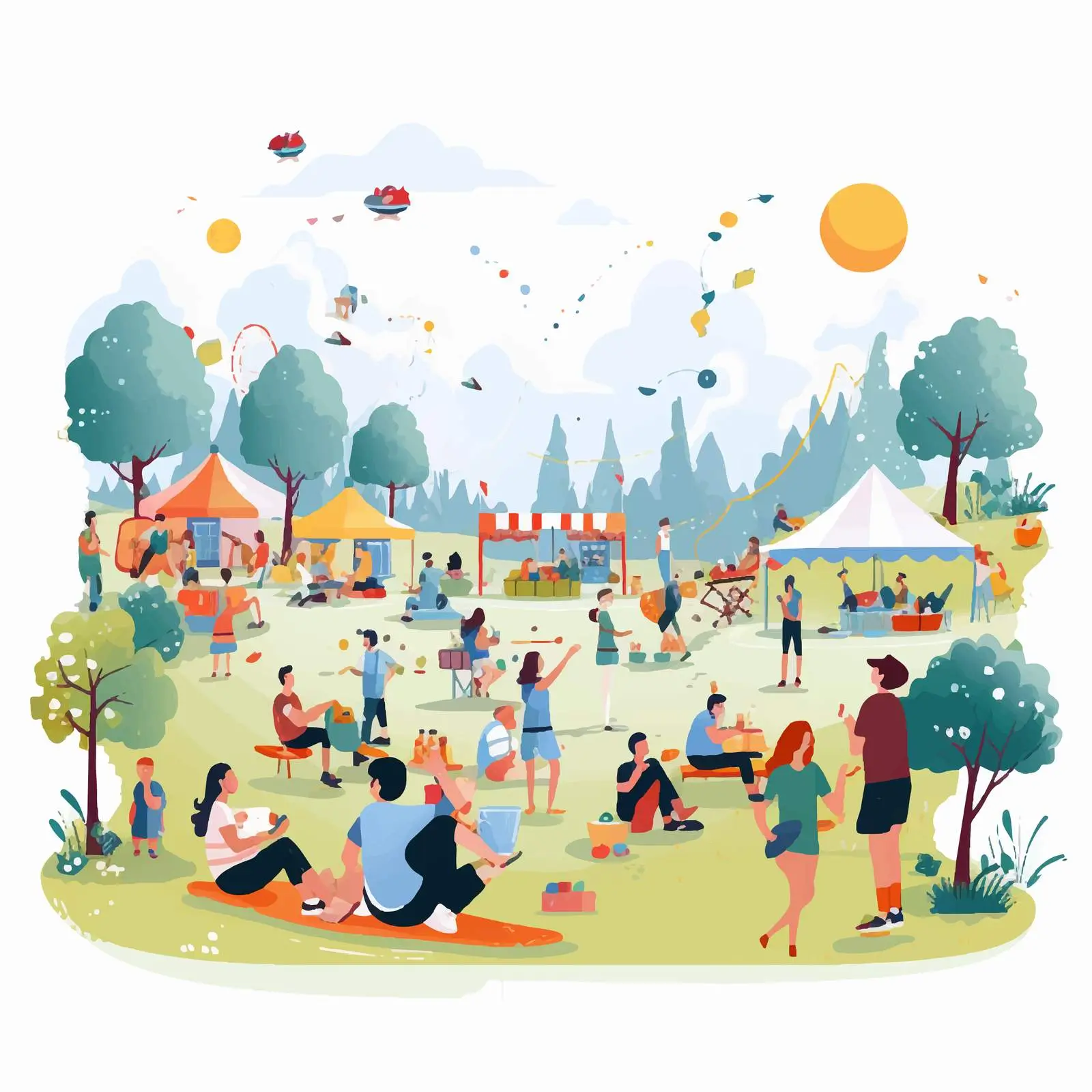 Open-Air Street Food Festival in Summer Park — free download from Dotvec