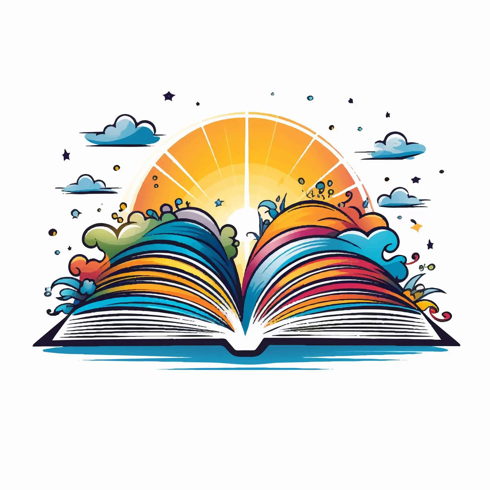 Open Book Cartoon Vector Illustration — free download from Dotvec