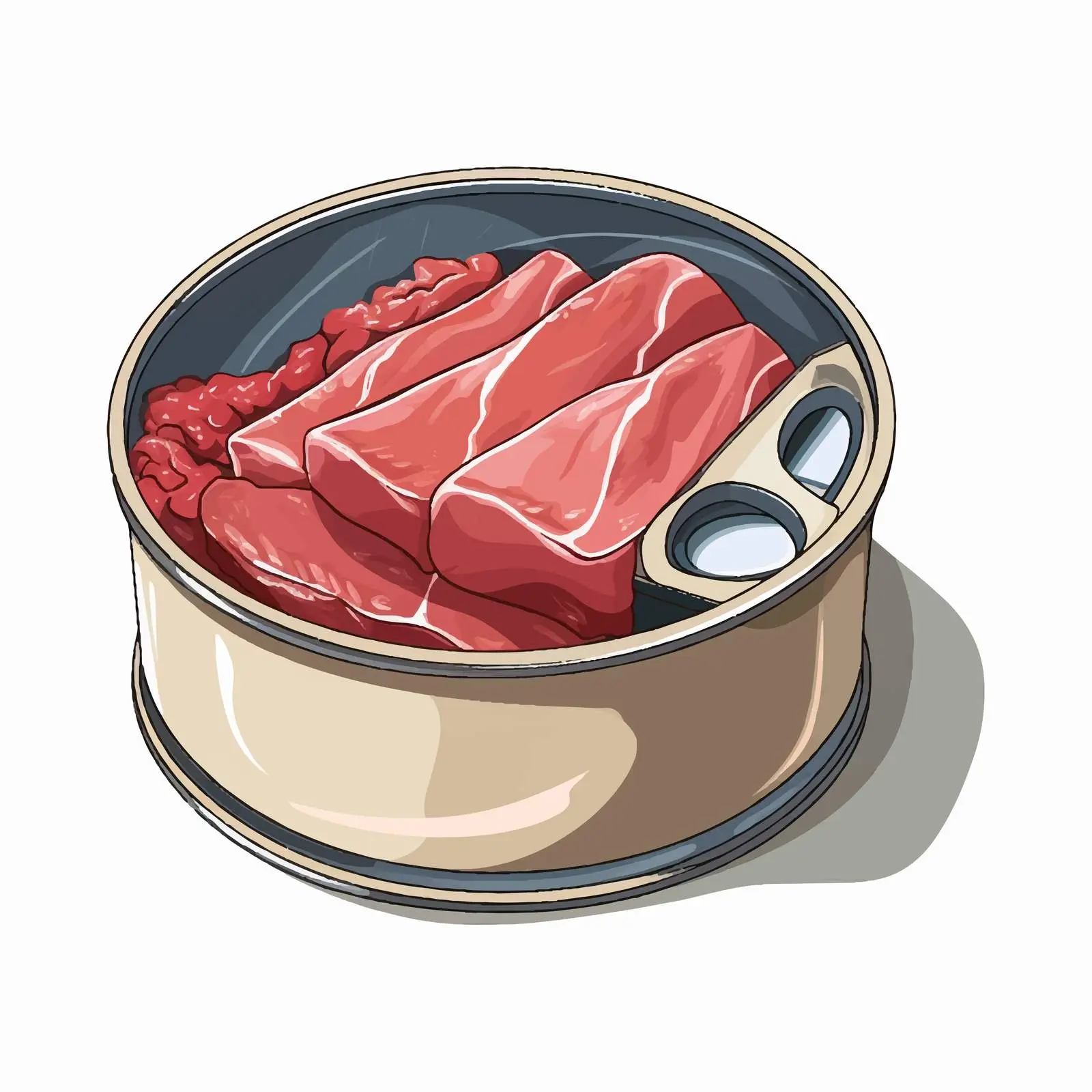 Open Can of Tuna Meat on White Background — free download from Dotvec
