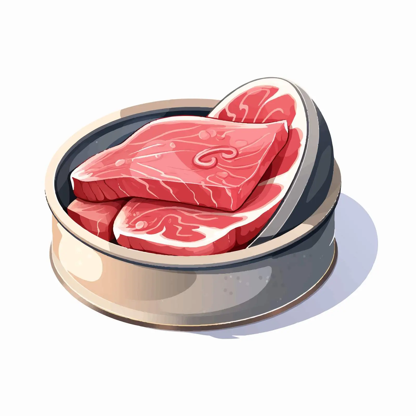 Opened Can of Tuna on White Background – free filling image from Dotvec