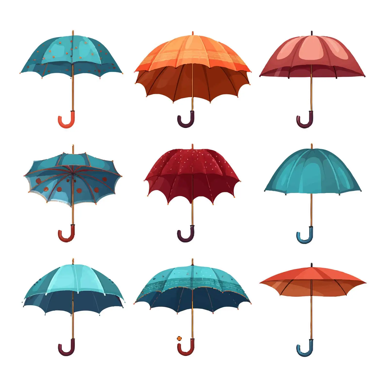 Open and Closed Umbrellas Set Illustration – free parasol image from Dotvec