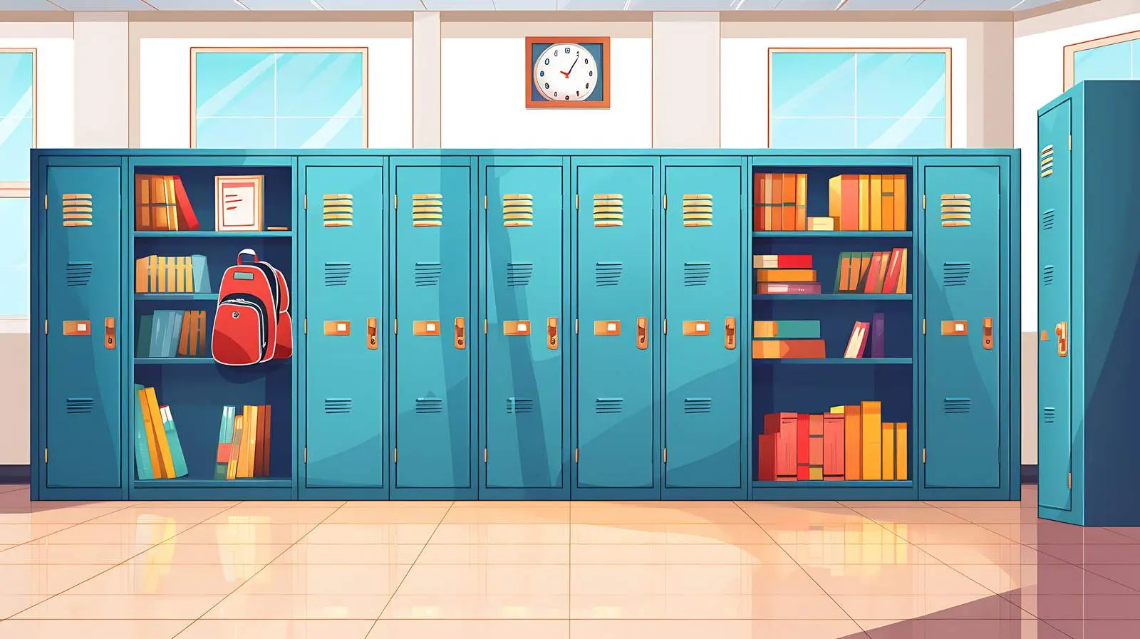 High School Locker Room Scene — free download from Dotvec