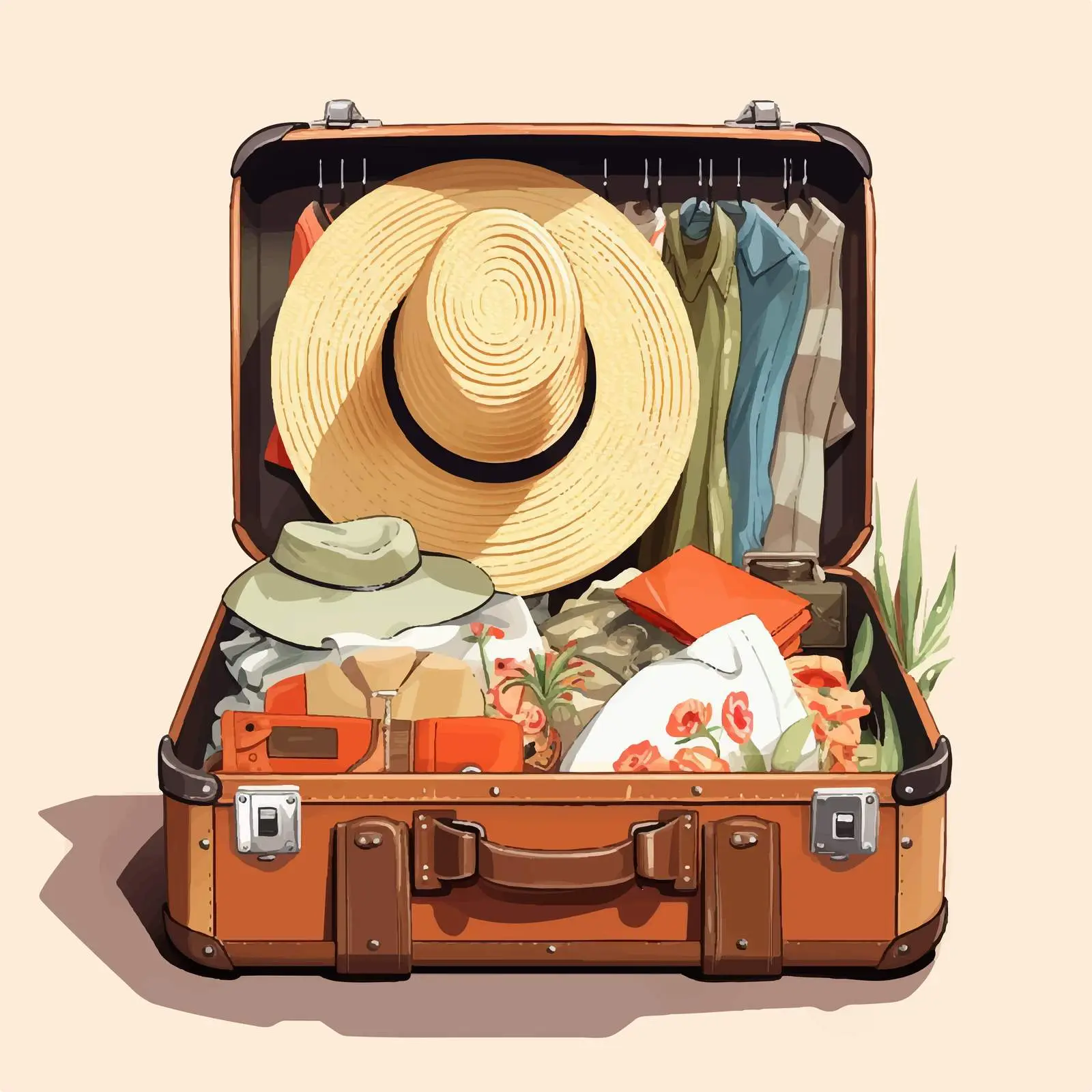 Open Suitcase with Travel Accessories and Clothing — free download from Dotvec