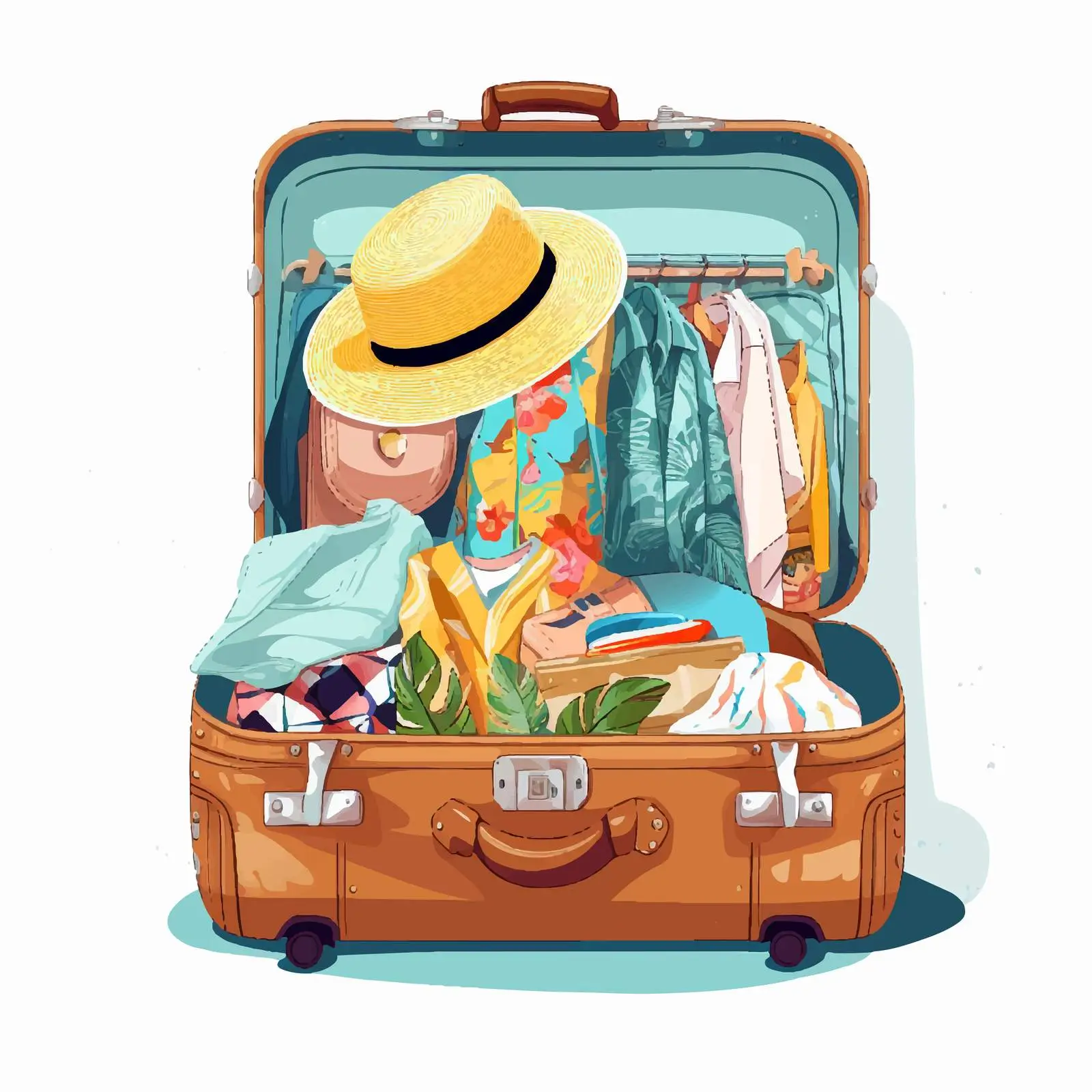 Open Suitcase with Travel Accessories and Clothing — free download from Dotvec