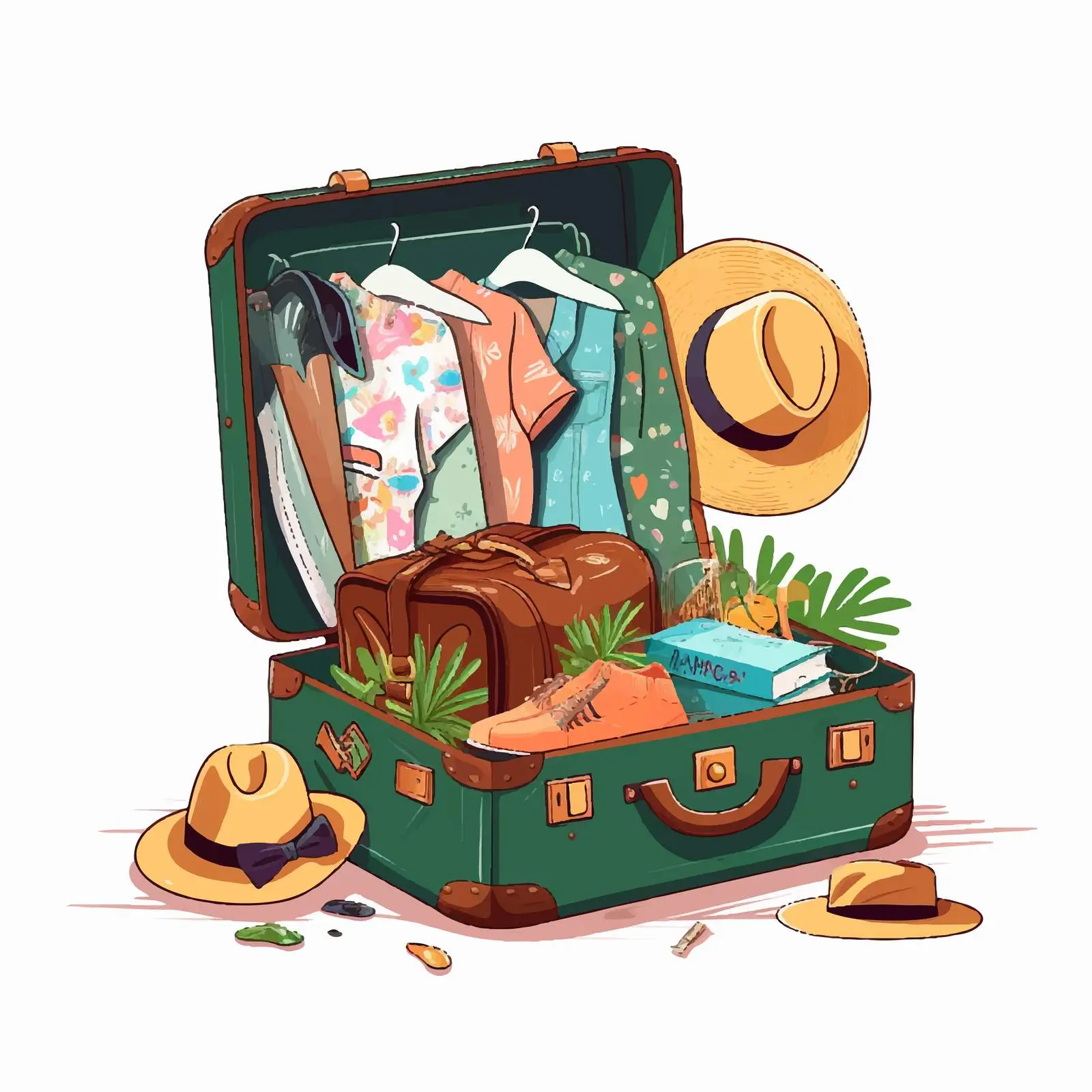 Open Suitcase with Female Travel Accessories — free download from Dotvec