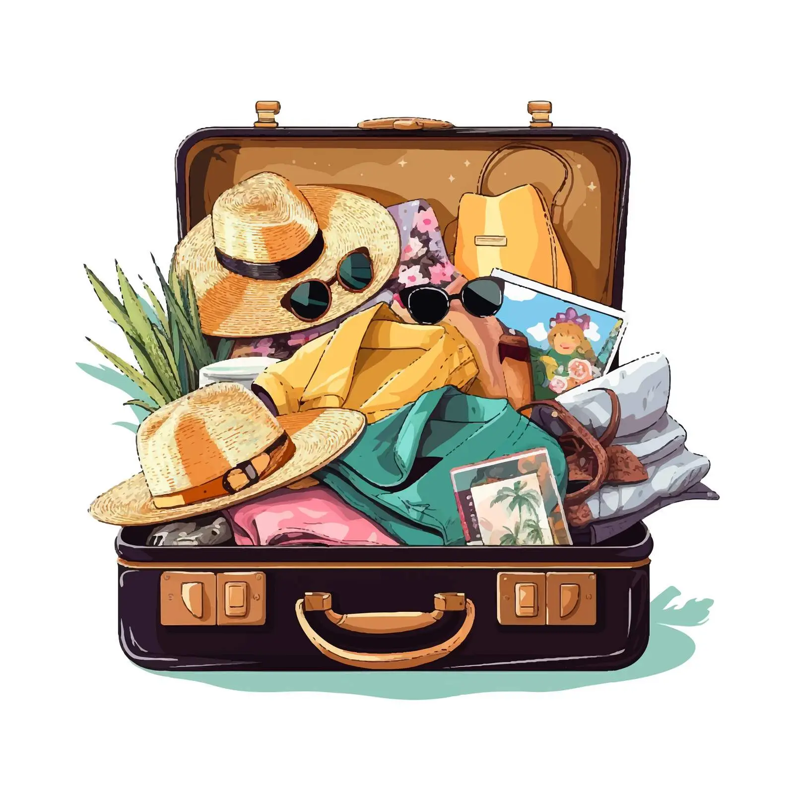 Open Suitcase with Female Travel Accessories — free download from Dotvec