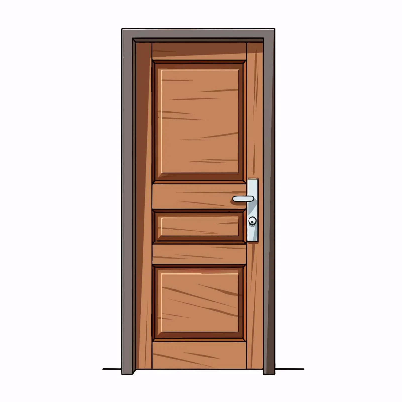 Open Door Line Vector Illustration – free opening image from Dotvec