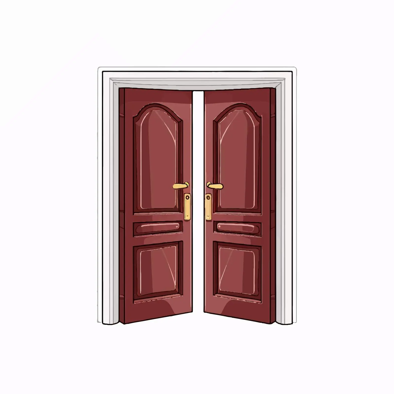 Open Door Line Vector Illustration on White Background — free download from Dotvec