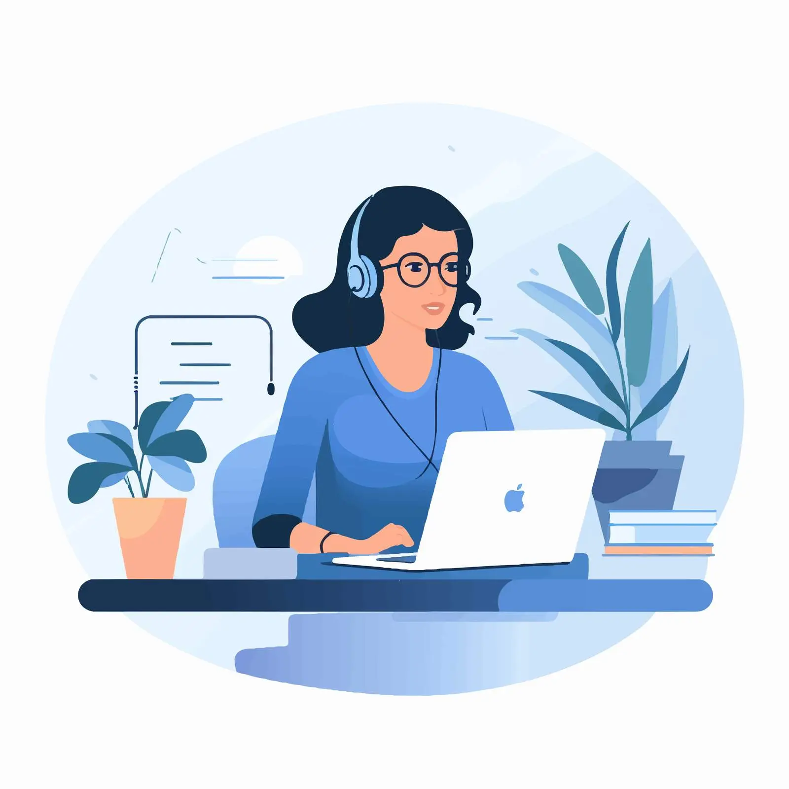 Call Center Operator Consulting Clients Online – free voice image from Dotvec