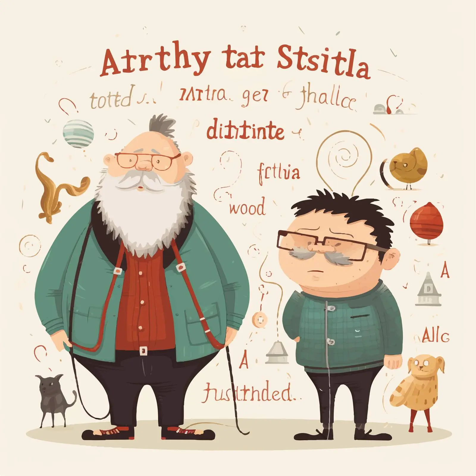 Thin and Fat Opposite Adjectives Illustration – free illustration for teaching image from Dotvec