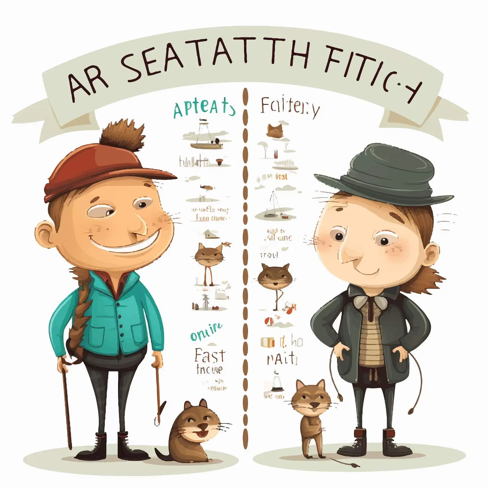 Thin and Fat Opposite Adjectives Illustration – free idiom image from Dotvec