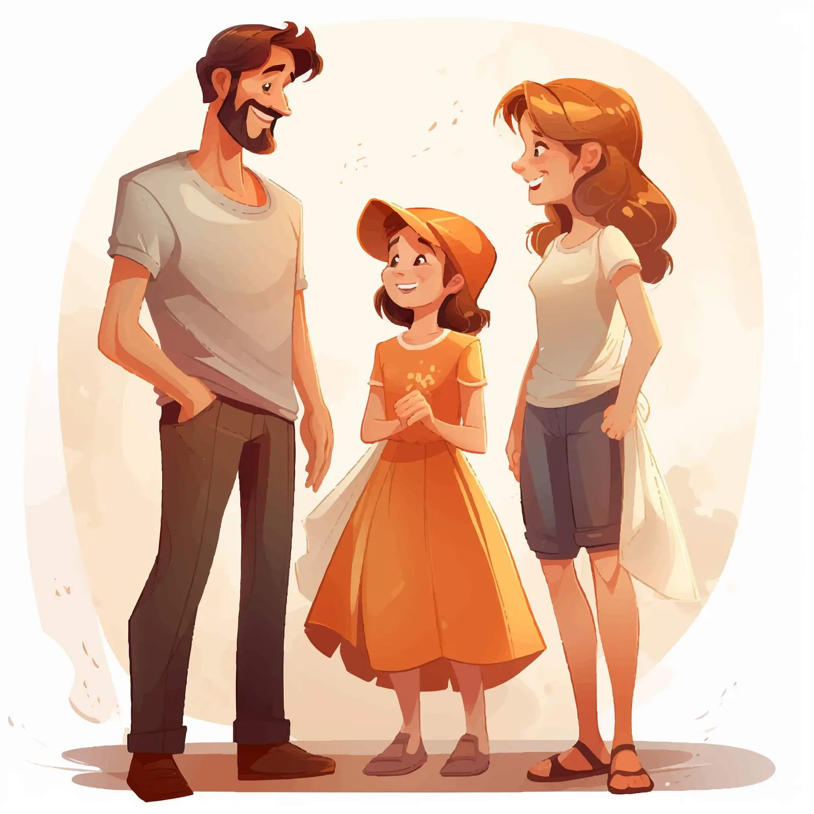Opposite Words Featuring Daughter and Son Illustration — free download from Dotvec