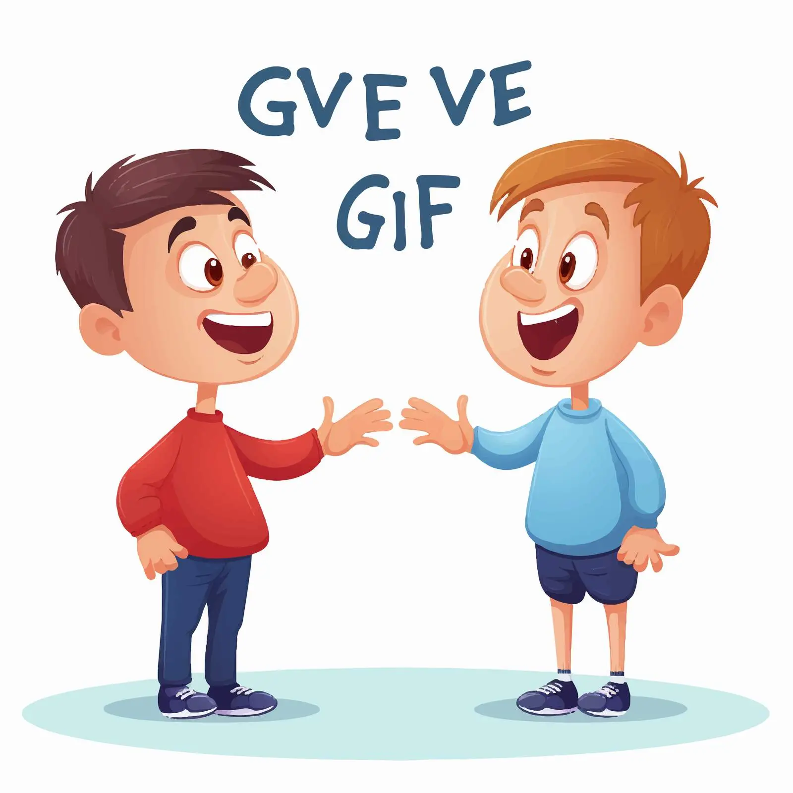 Give and Get Opposite Words Vector Illustration – free language tools image from Dotvec