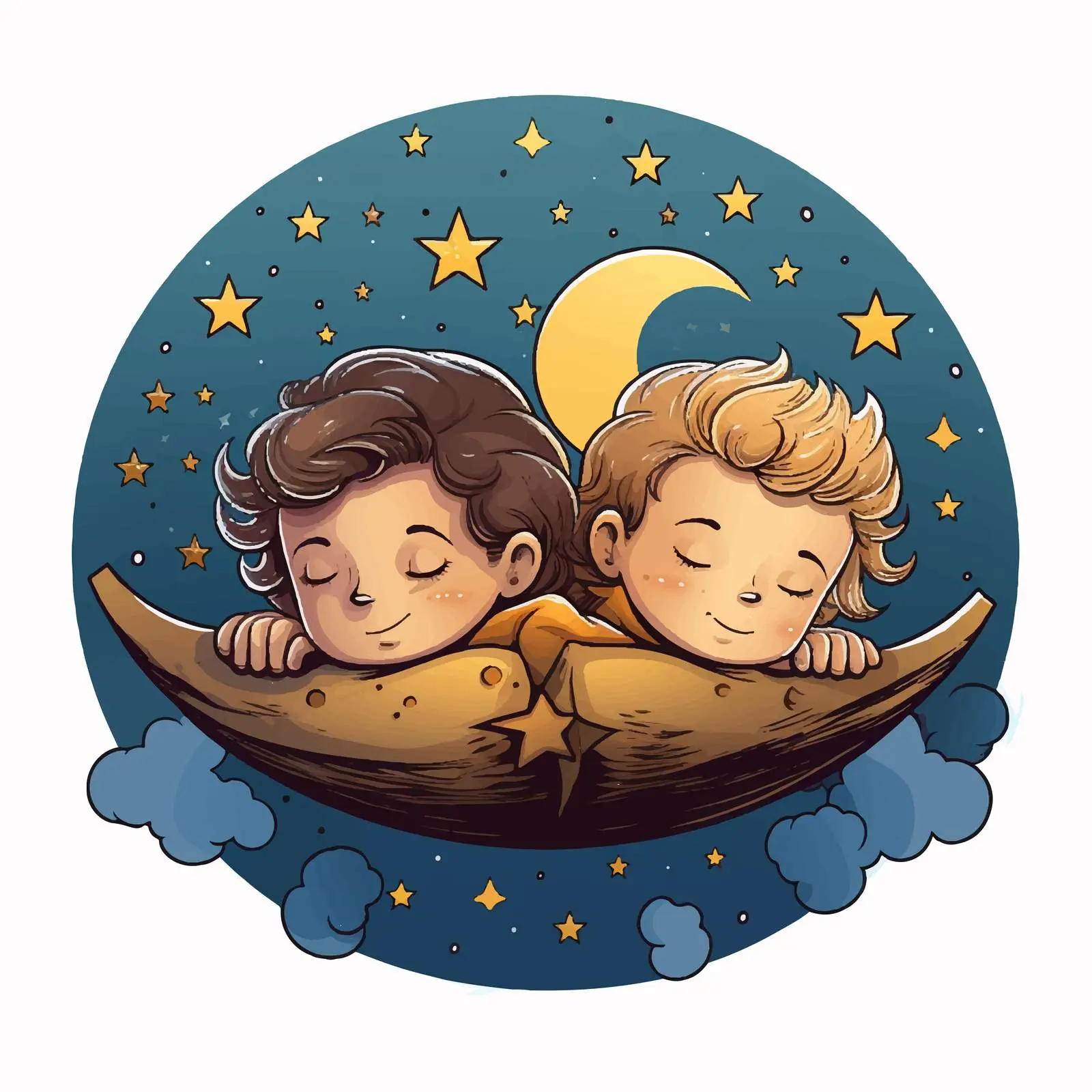 Sleep and Awake Opposite Words Illustration — free download from Dotvec