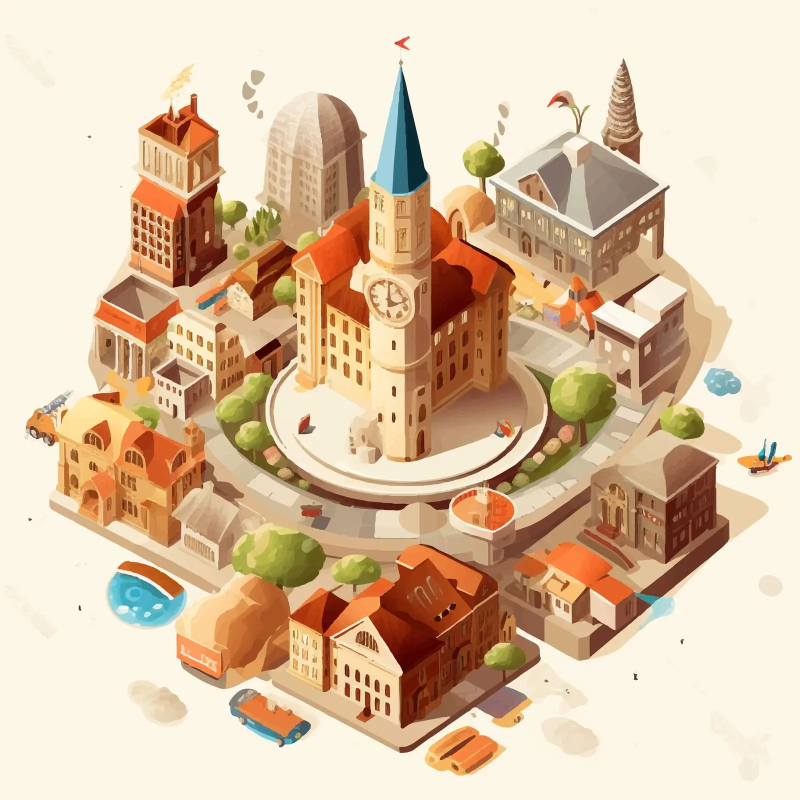 Top View Cartoon Education Vector Illustration – free course image from Dotvec