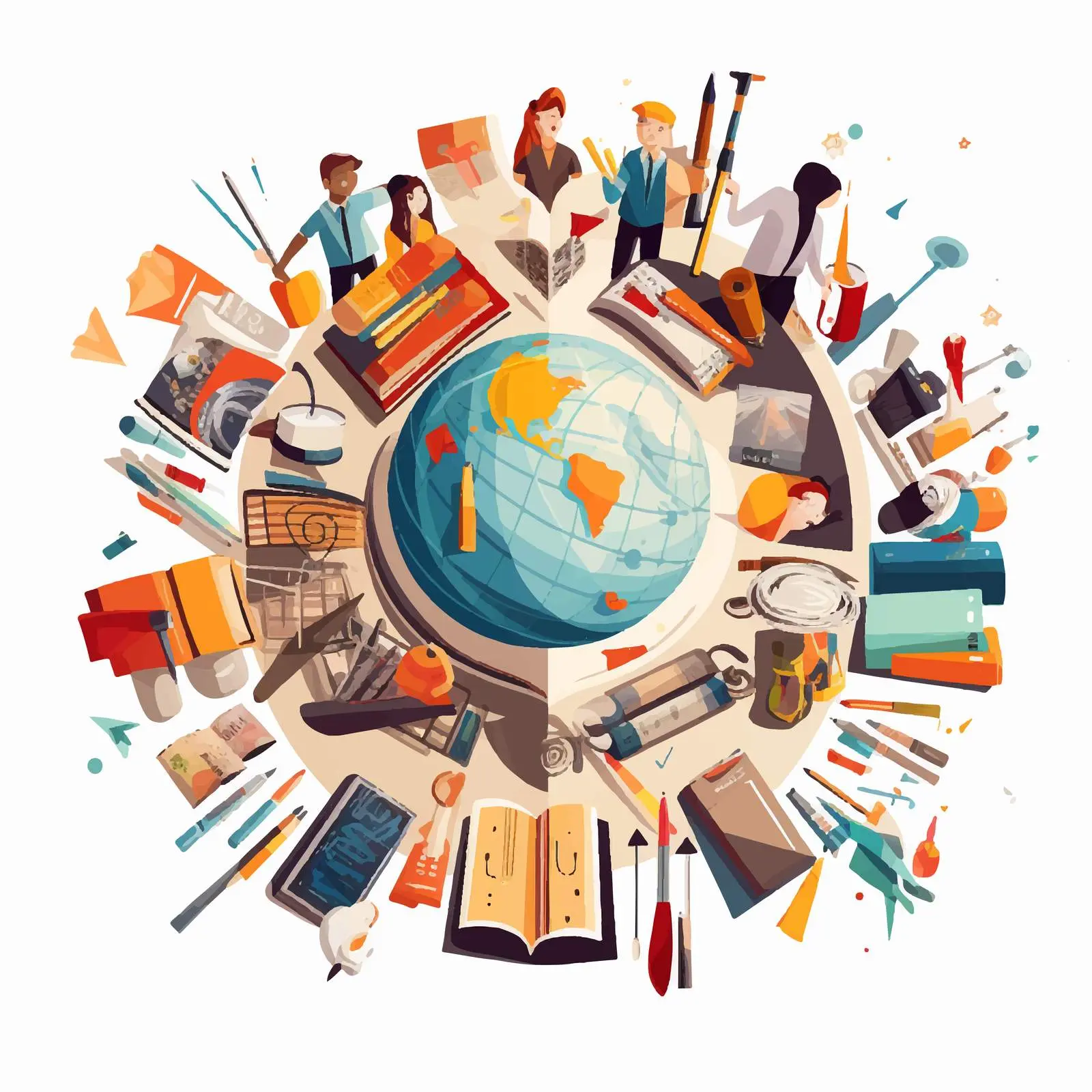 Top View Cartoon Education Vector Illustration – free school environment image from Dotvec