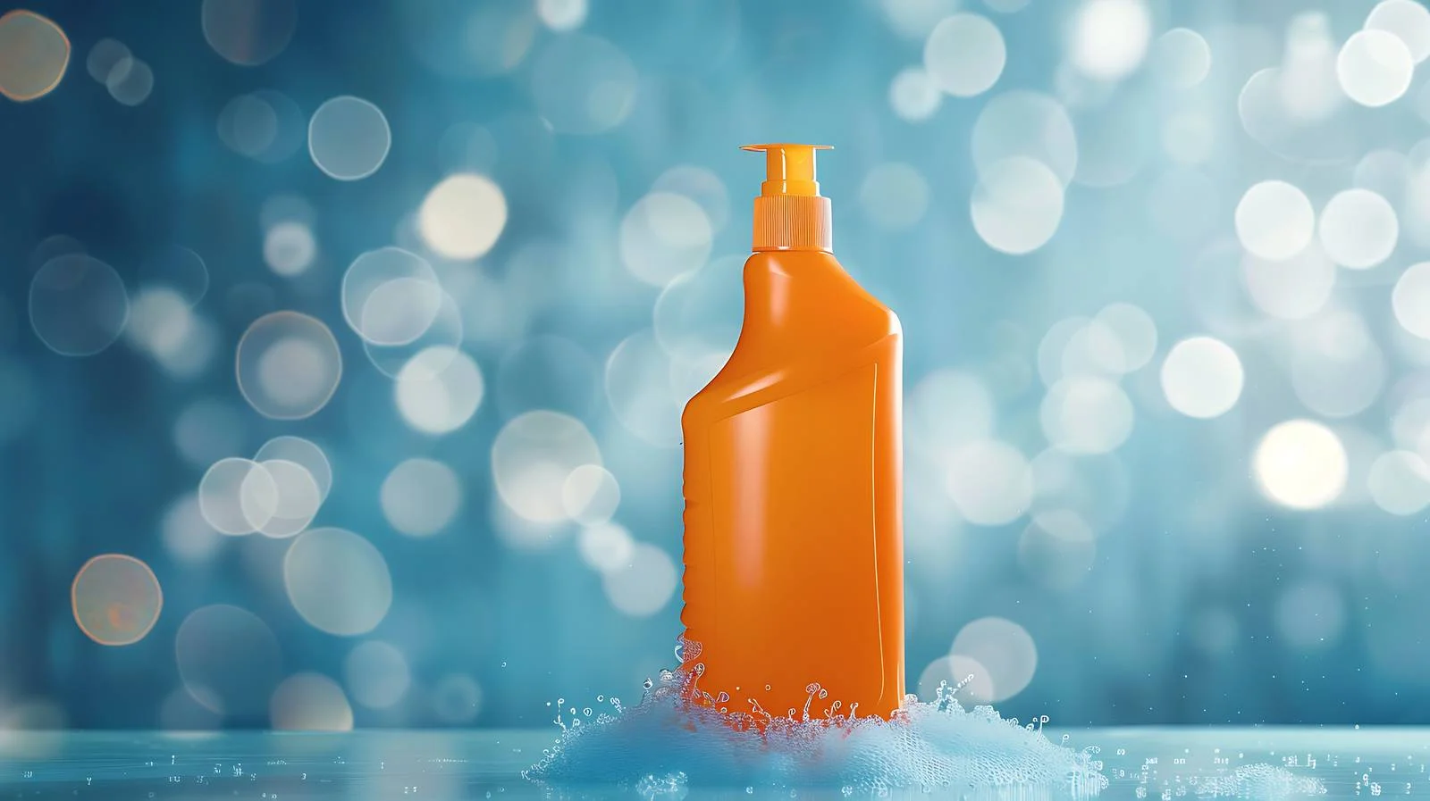 Bright Orange Cleaning Product Bottle with Blur — free download from Dotvec