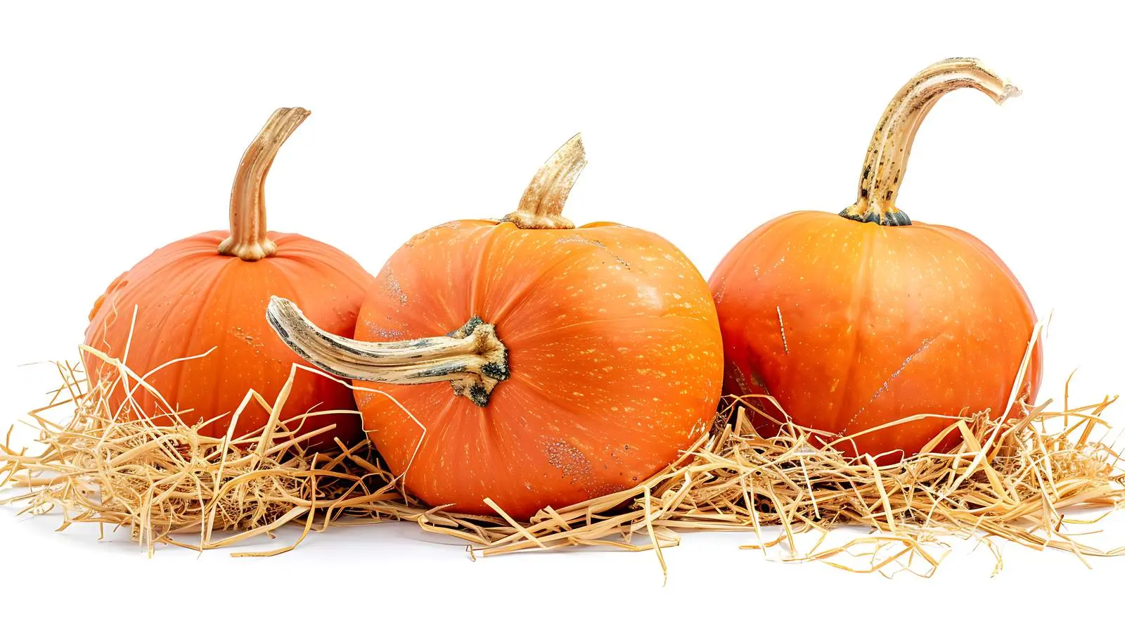 Orange Pumpkins on Straw Isolated Background — free download from Dotvec