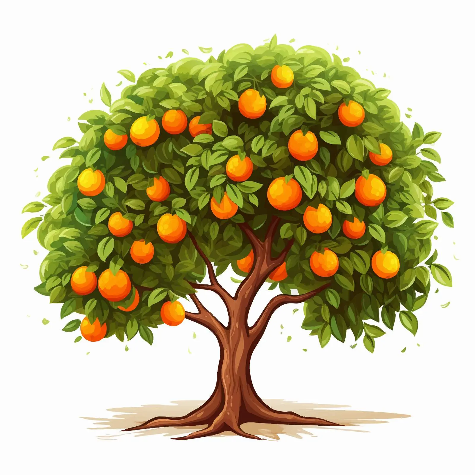 Isolated Orange Tree Vector Illustration on White Background – free rendered image from Dotvec