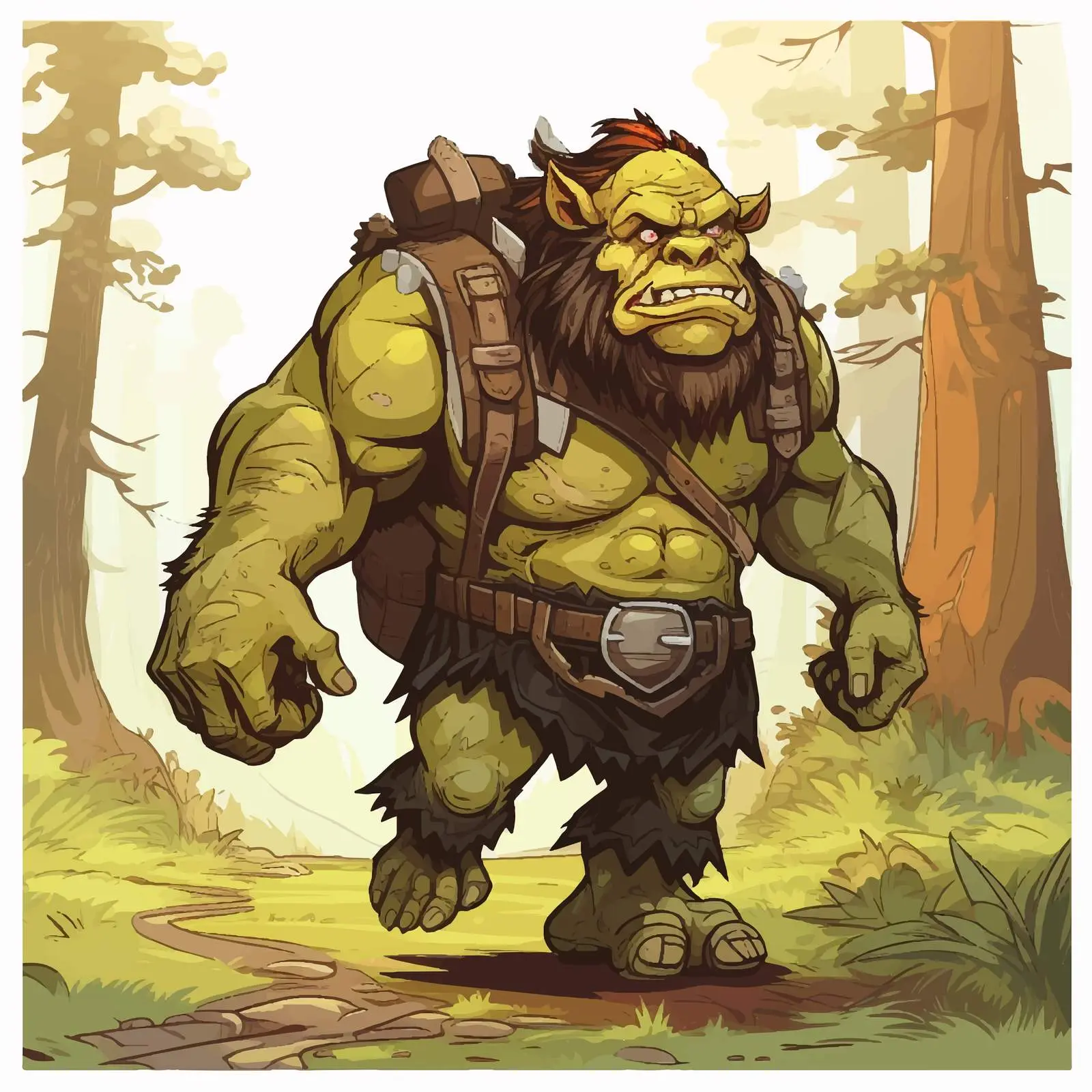 Cartoon Orc Characters in Forest Illustration — free download from Dotvec