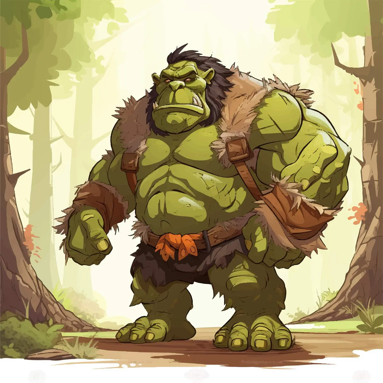 Cartoon Orc Characters in Forest Illustration — free download from Dotvec