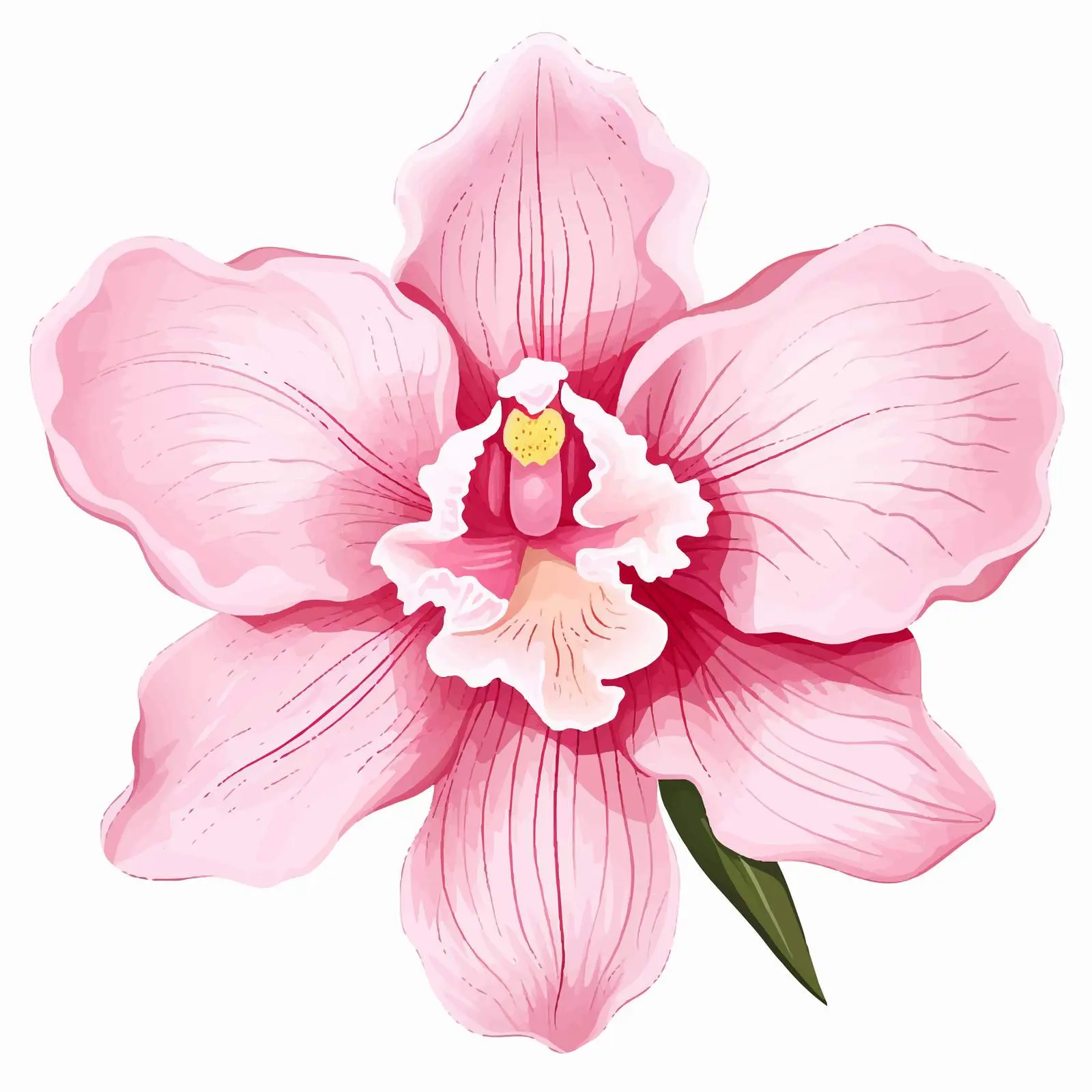 Orchid Flower Vector Illustration on White Background — free download from Dotvec