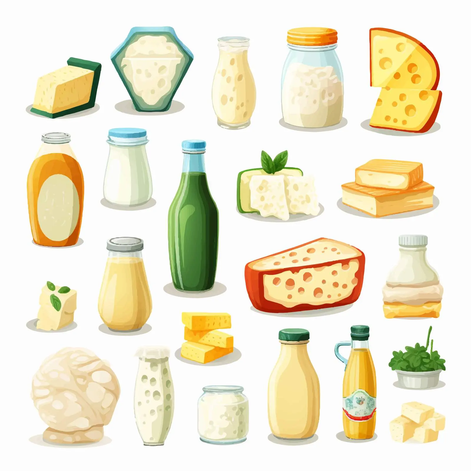 Organic Dairy Products Fresh Milk and Cheese Set – free dairy farm image from Dotvec