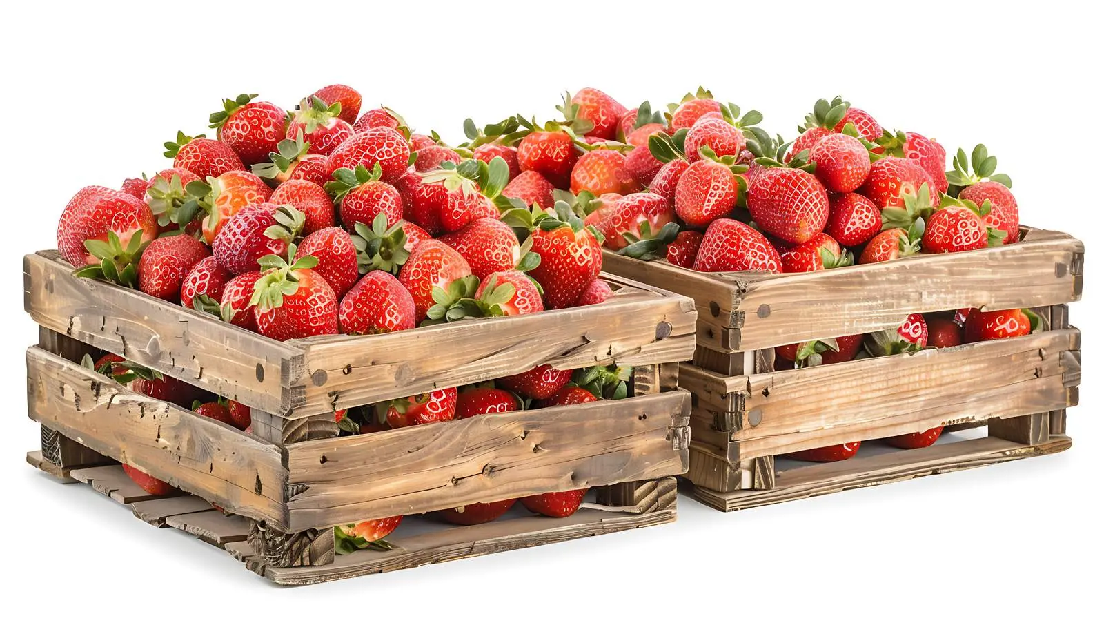 Fresh Organic Ripe Strawberries in Wooden Baskets – free sale image from Dotvec