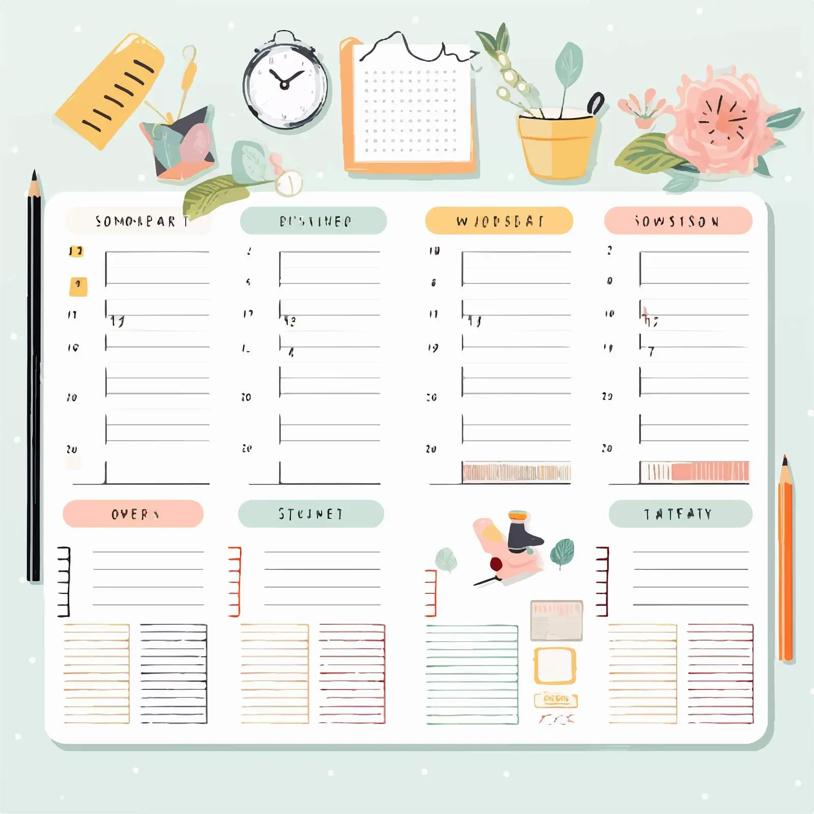 Study Schedule Printable Planner Template — free download from Dotvec