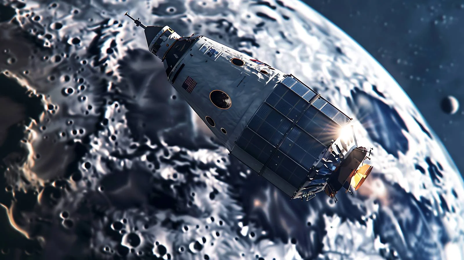 Orion Spacecraft Near Moon Surface — free download from Dotvec