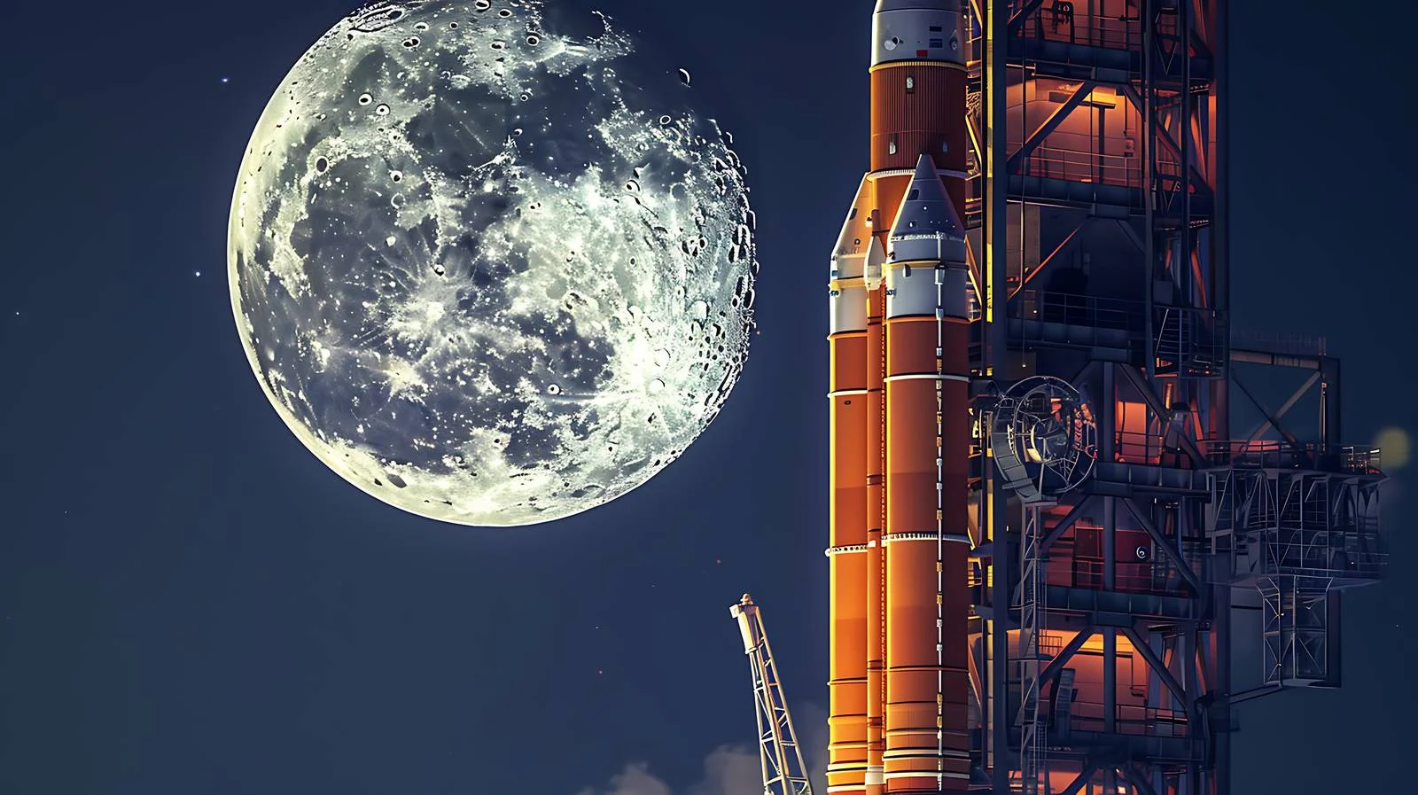 Orion Spacecraft and Moon Launch Pad — free download from Dotvec
