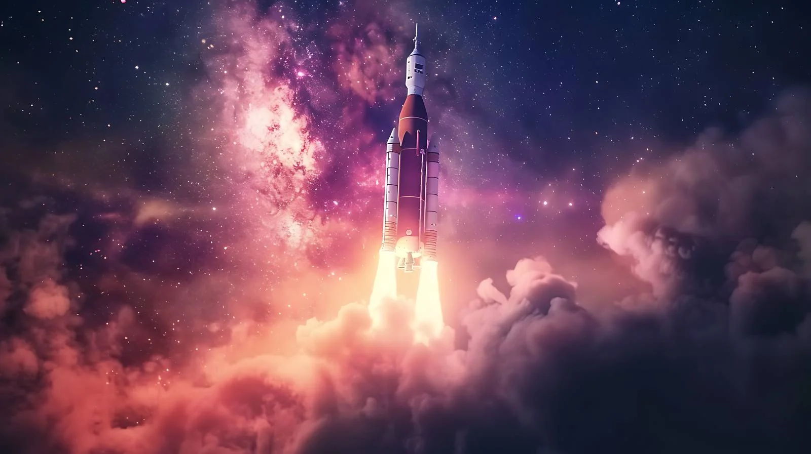 Orion Spacecraft Launchpad Nebula Background — free download from Dotvec