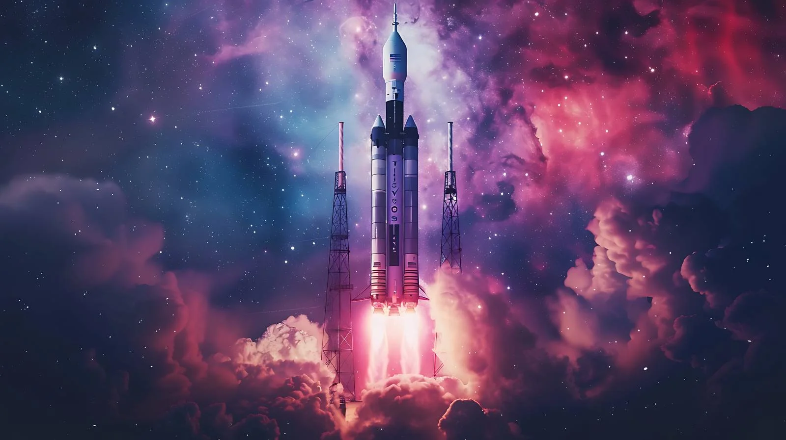 Orion Spacecraft Launchpad Nebula Background — free download from Dotvec