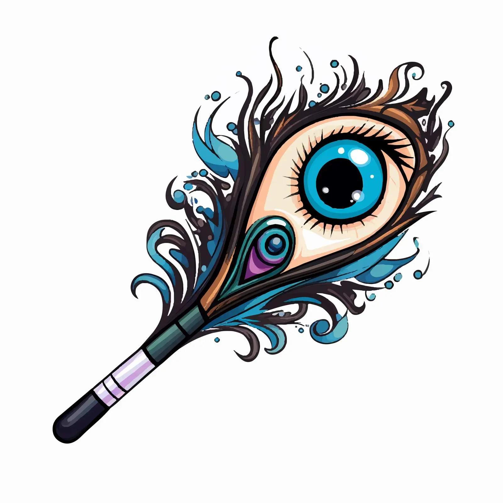 Elegant Ornament Eyeshadow Brush Illustration — free download from Dotvec