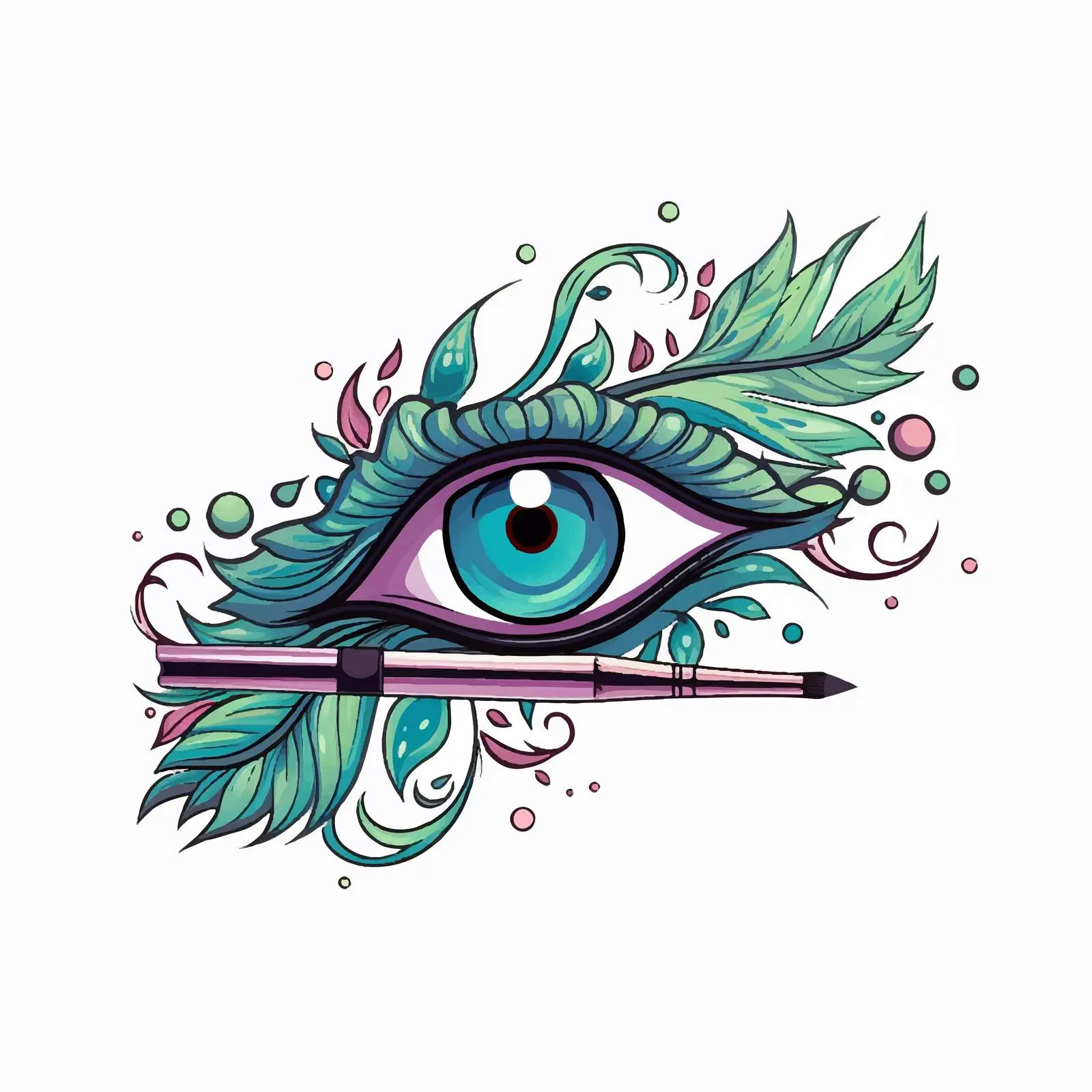 Ornamental Eyeshadow Brush Design Vector — free download from Dotvec