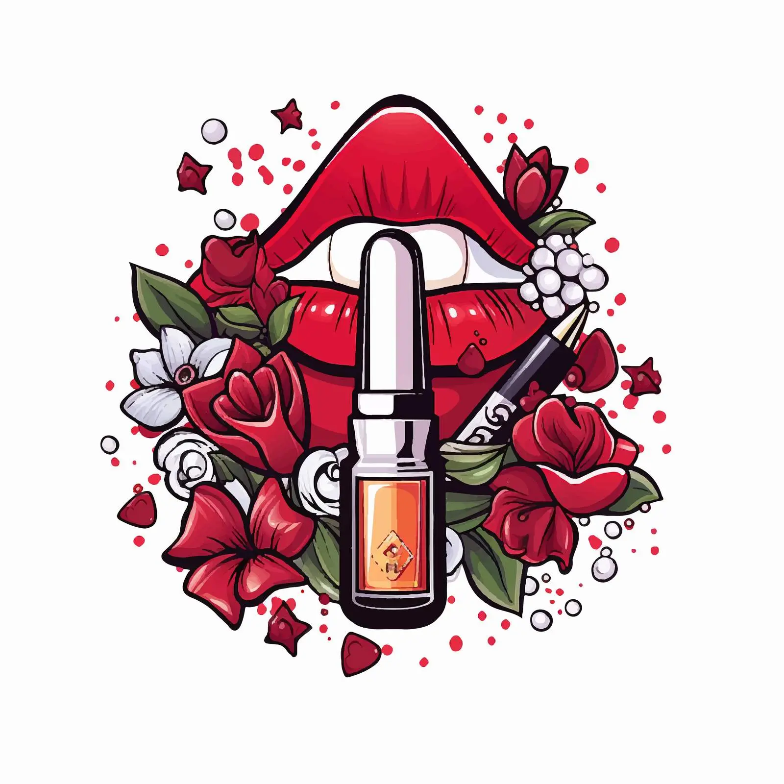 Lipstick Ornament for Beauty and Makeup Decoration — free download from Dotvec