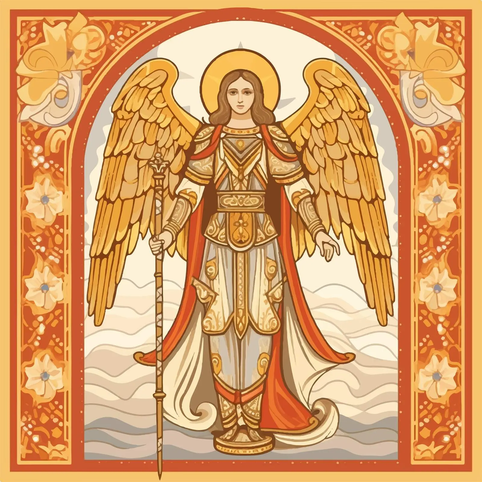 Antique Orthodox Icon of Archangel Illustration — free download from Dotvec