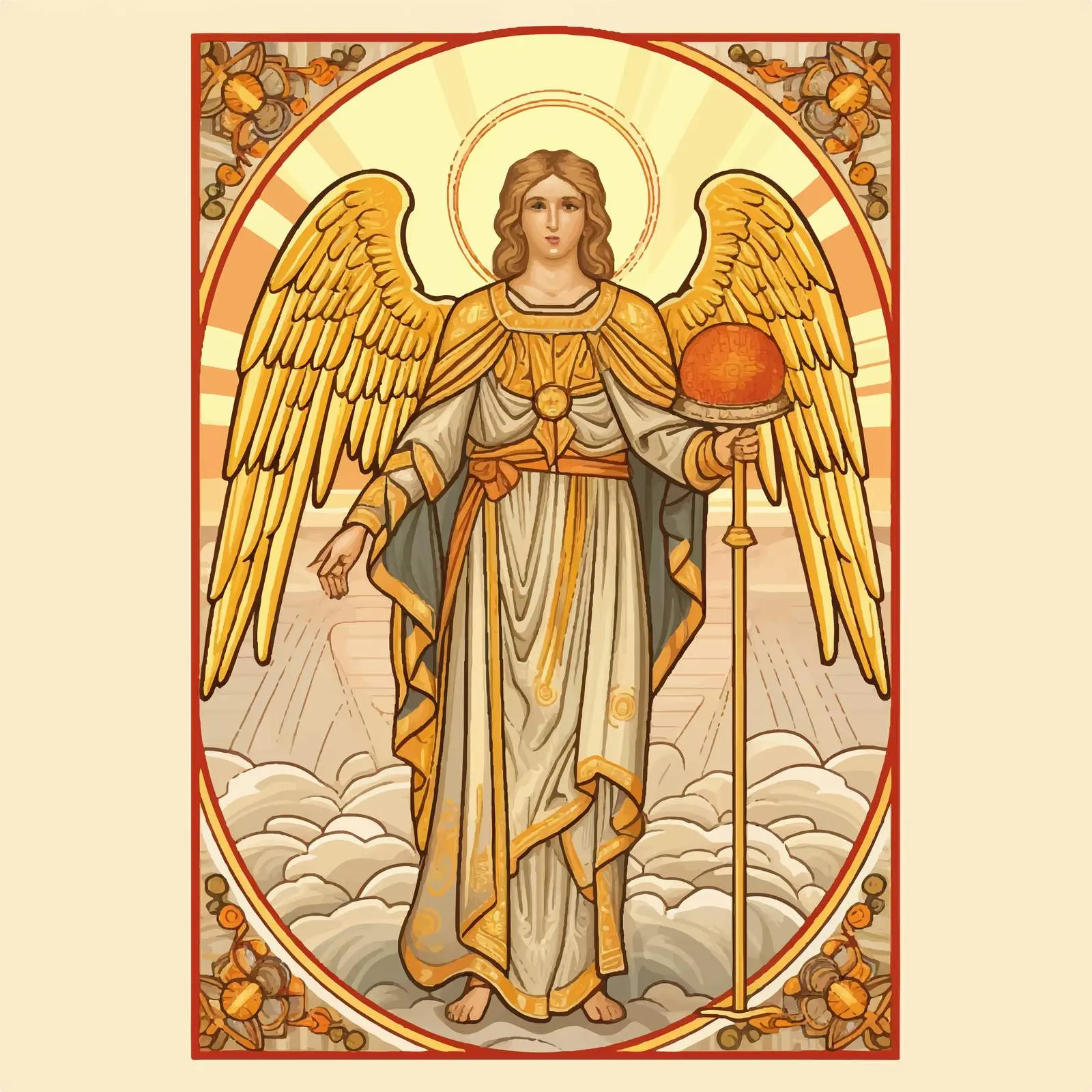 Antique Orthodox Icon of Archangel — free download from Dotvec